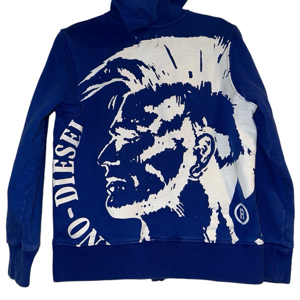 Boys Blue Diesel Zip Up Hoodie